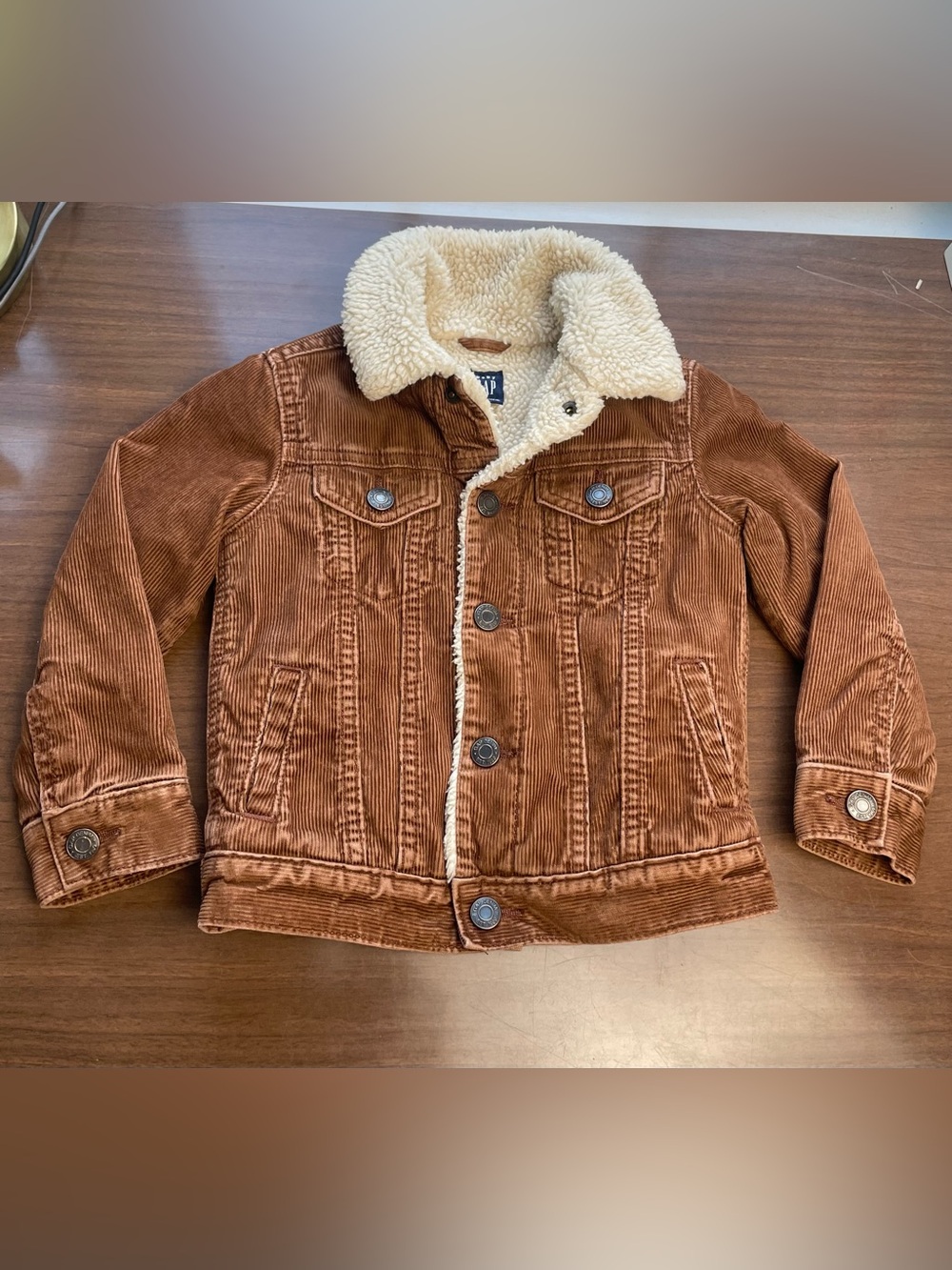 GAP Kids Brown Corduroy Sherpa Jacket